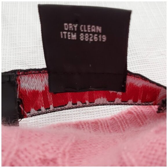 Kirkland Signature V-Neck Pink 100% Cashmere Cable Knit Sweater Size XL - Picture 6 of 6